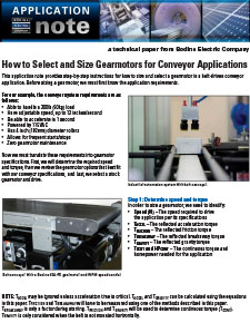 Sizing and Selecting Gearmotors for Conveyor Applications