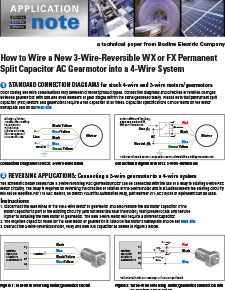 Connecting a 3-Wire Reversible PSC Gearmotor into a 4-Wire System