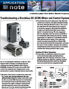 Troubleshooting a Brushless DC (ECM) Motor and Control System
