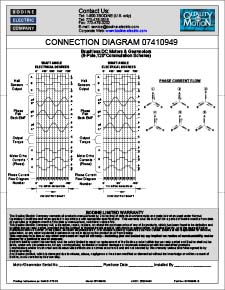 Connection Reference Table for BLDC C1/D1 Stock 8-pole, 120° Comm Gearmotors 07410949 (odd stages)