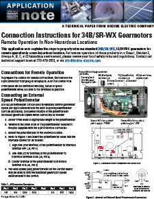 Wiring a 34B/SR-WX Gearmotor in Non-Hazardous Locations